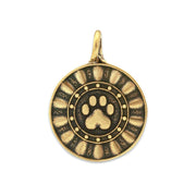 Personalized Pet Memorial, Gold Bronze Reflection Paws Necklace