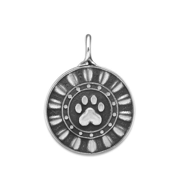 Personalized Pet Memorial, Sterling Silver Reflection Paws Necklace