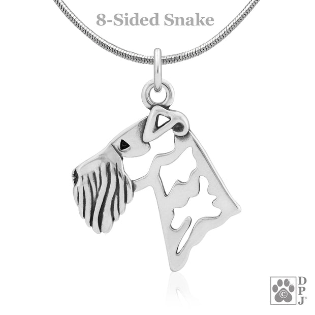 Airedale Terrier Pendant Necklace in Sterling Silver
