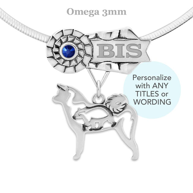 Custom Akita Rosette Necklace,  GCH Jewelry