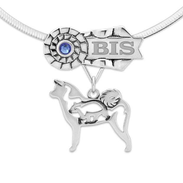 Custom Akita Rosette Necklace,  GCH Jewelry