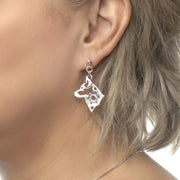 Sterling SIlver Alaskan Klee Kai Earrings with Snowflake Accent