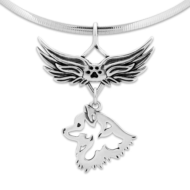 American Eskimo Angel Wing Necklace