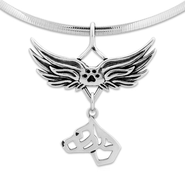 American Staffordshire Terrier Angel Wing Necklace