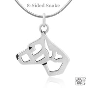 American Staffordshire Terrier Pendant Necklace in Sterling Silver