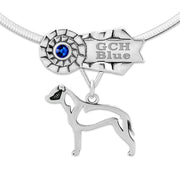 Custom American Staffordshire Terrier Rosette Necklace, GCH Jewelry