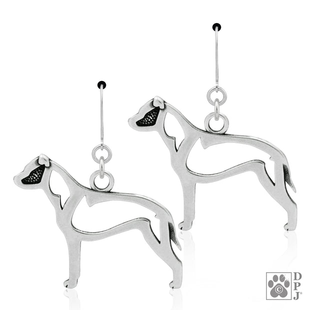 American Staffordshire Terrier Earrings in Sterling Silver