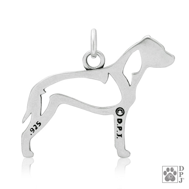 American Staffordshire Terrier Necklace Charm in Sterling Silver