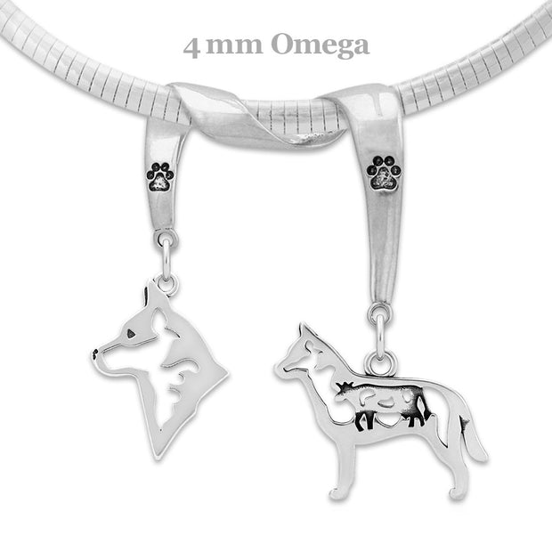 Australian Cattle Dog Luxury Necklace in Sterling Silver