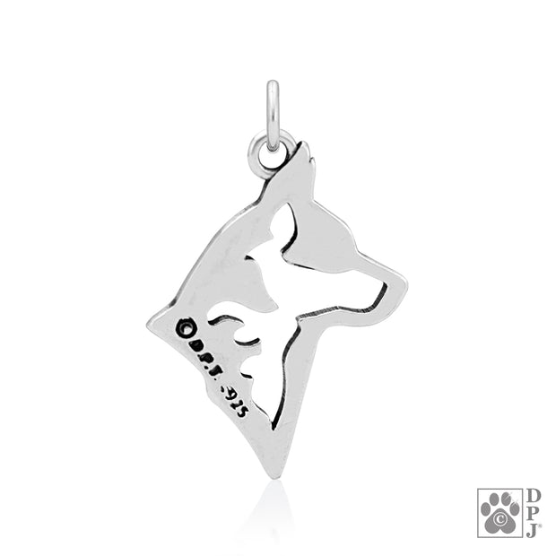 Australian Cattle Dog Pendant Necklace in Sterling Silver
