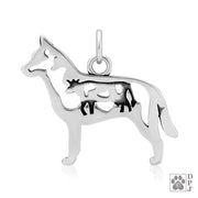 Australian Cattle Dog Necklace Jewelry in Sterling Silver