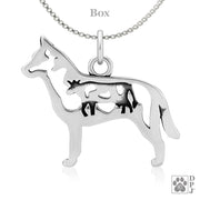 Australian Cattle Dog Necklace Jewelry in Sterling Silver