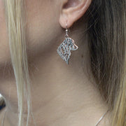Australian Shepherd Earrings in Sterling Silver