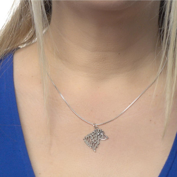 Australian Shepherd Necklace in Sterling Silver