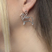 Sterling Silver Australian Shepherd Earrings