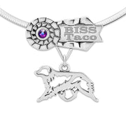 Personalized Australian Shepherd Rosette Pendant, BIS NOHS Jewelry