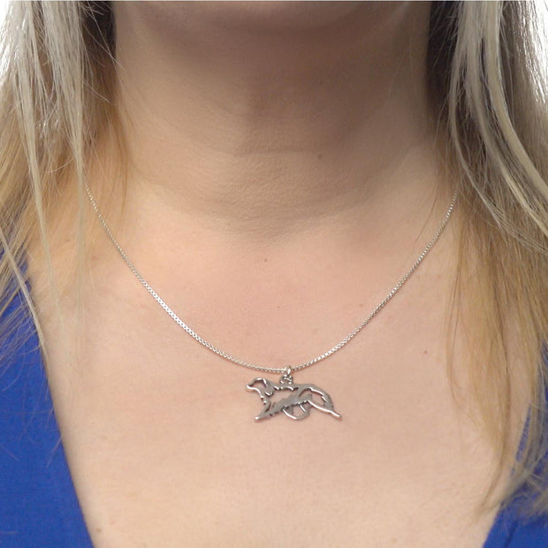 Sterling Silver Australian Shepherd Necklace Pendant