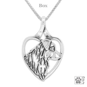 Australian Shepherd Heart Necklace