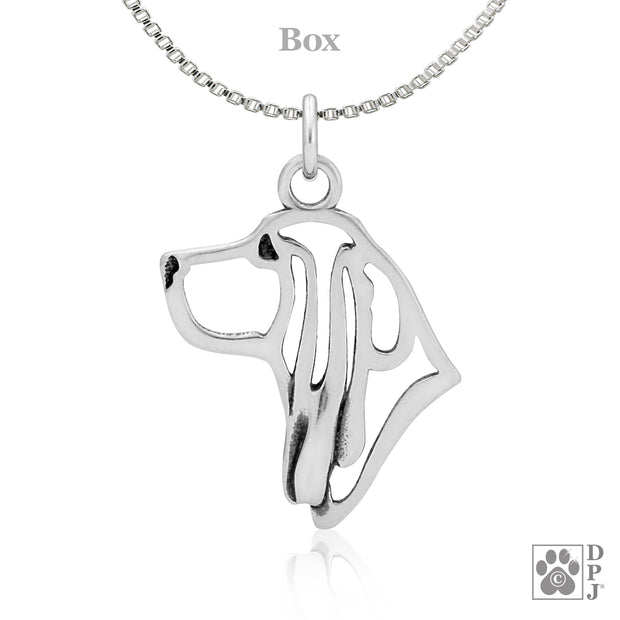 Basset Hound Pendant Necklace in Sterling Silver