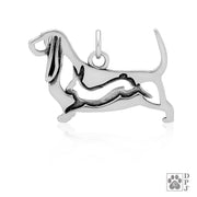 Basset Hound Necklace Jewelry in Sterling Silver