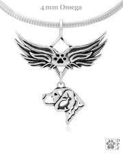 Beagle Memorial Necklace, Angel Wing Jewelry