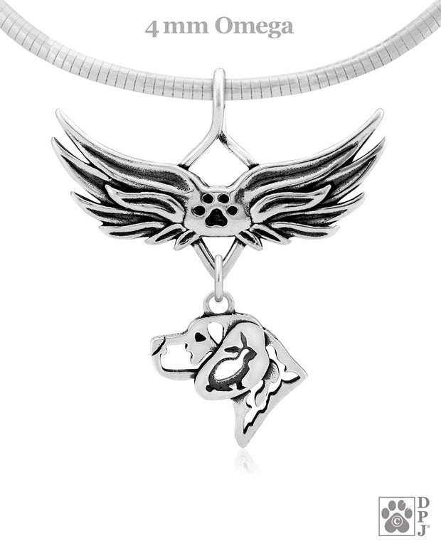 Beagle Memorial Necklace, Angel Wing Jewelry