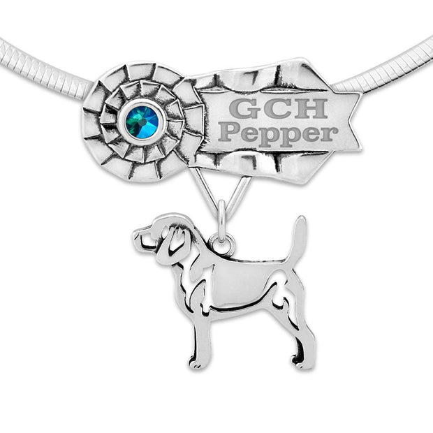 Custom Beagle Rosette Necklace, RATCHX Jewelry