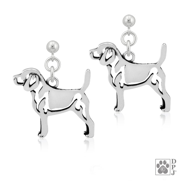 Beagle Earrings in Sterling Silver