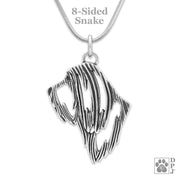 Bearded Collie Necklace in Sterling Silver
