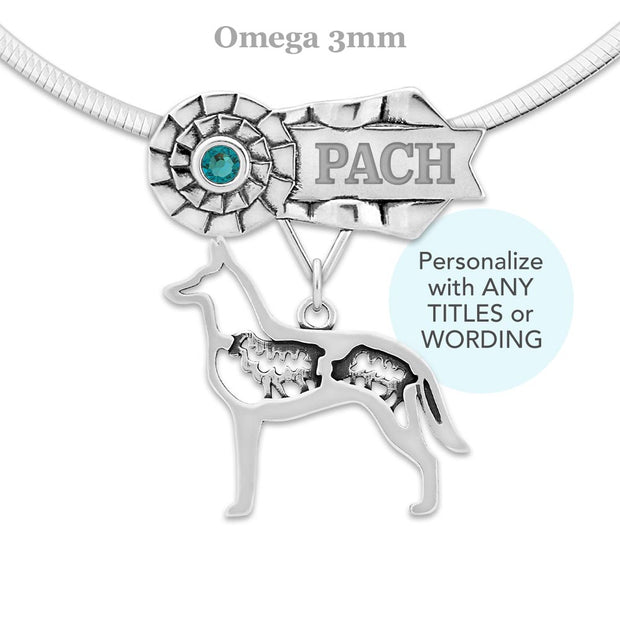 Personalized Belgian Malinois Rosette Necklace, BIS NOHS Jewelry