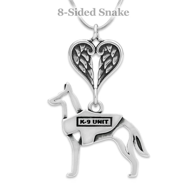 K-9 Unit Belgian Malinois Angel Necklace
