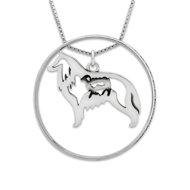 Belgian Sheepdog Necklace w/Paw Print Enhancer, Body