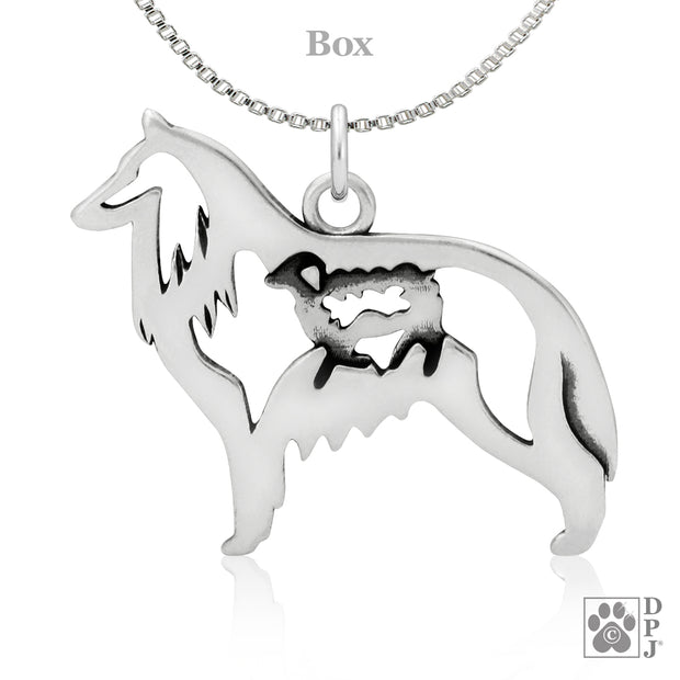 Belgian Sheepdog Necklace Jewelry in Sterling Silver