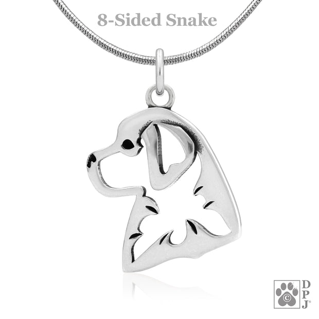 Bernese Mountain Dog Pendant Necklace in Sterling Silver
