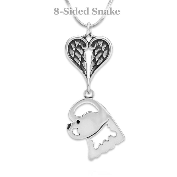 Personalized Bichon Frise Angel Necklace