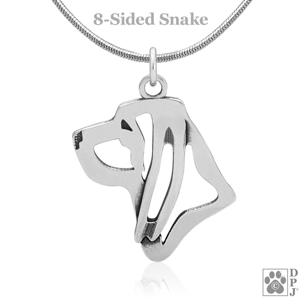 Bloodhound Pendant Necklace in Sterling Silver