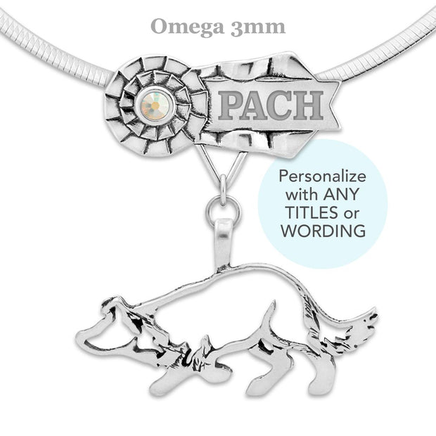 Custom Border Collie Rosette Necklace, Grand Champion Jewelry