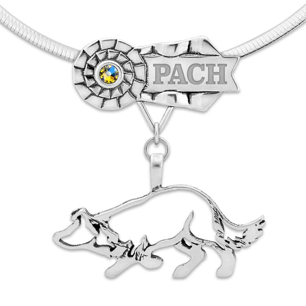 Custom Border Collie Rosette Necklace, Grand Champion Jewelry