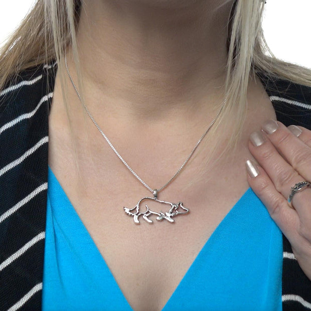 Sterling Silver Crouch Border Collie Charm