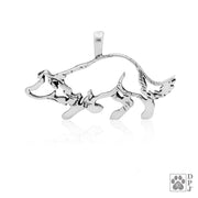 Sterling Silver Crouch Border Collie Charm
