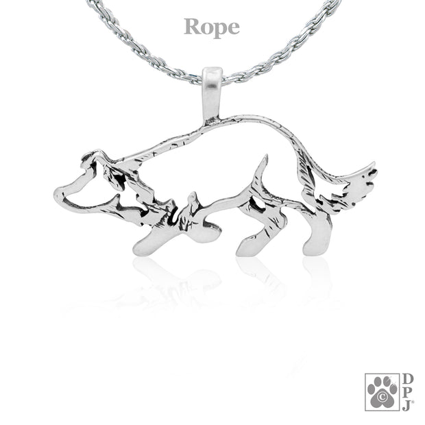Sterling Silver Crouch Border Collie Charm