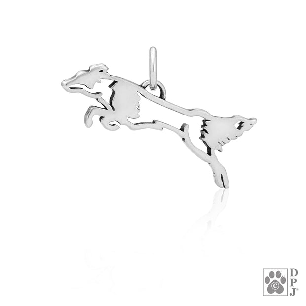Border Collie Necklace Jewelry in Sterling