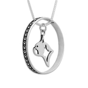 Sterling Silver Boston Terrier Necklace w/Paw Print Enhancer, Head