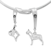 Boston Terrier Luxury Necklace in Sterling Silver