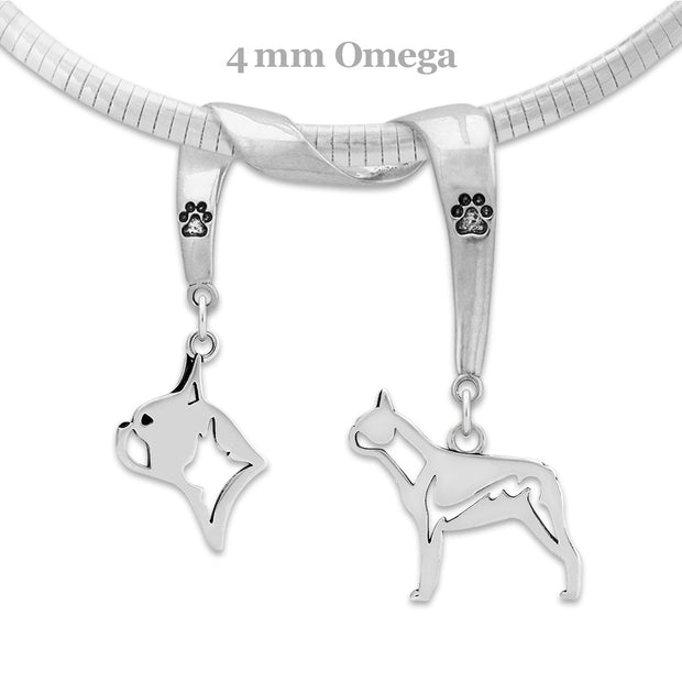 Boston Terrier Luxury Necklace in Sterling Silver