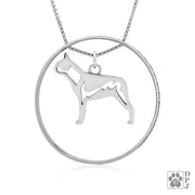 Boston Terrier Necklace w/Paw Print Enhancer, Body