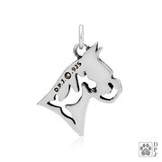 Boxer Pendant Necklace in Sterling Silver