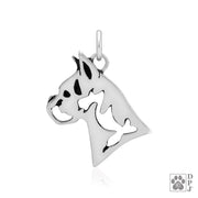 Boxer Pendant Necklace in Sterling Silver