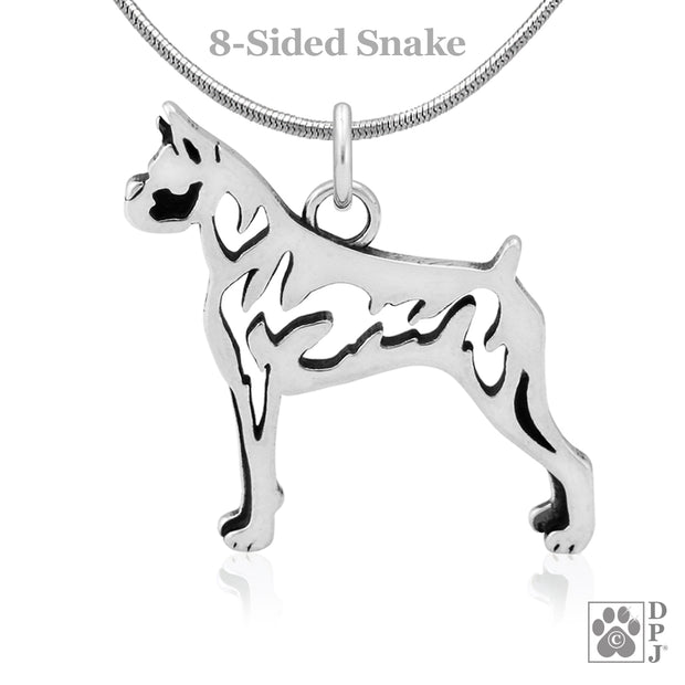 Boxer Necklace Jewelry in Sterling Silver
