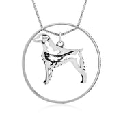 Sterling Silver Brittany Necklace w/Paw Print Enhancer, Body